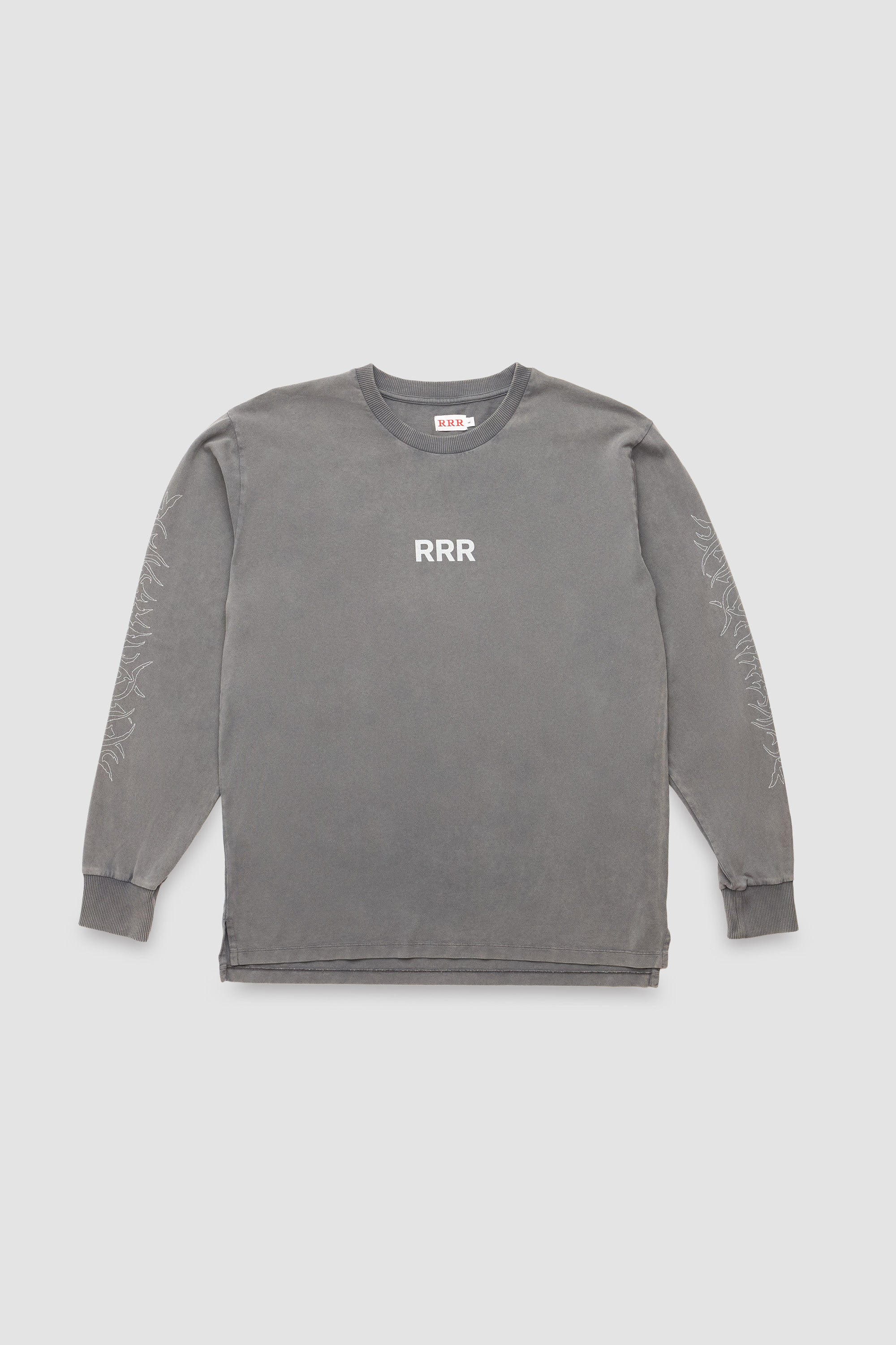 long sleeve t-shirt cuffs fade out wash printed