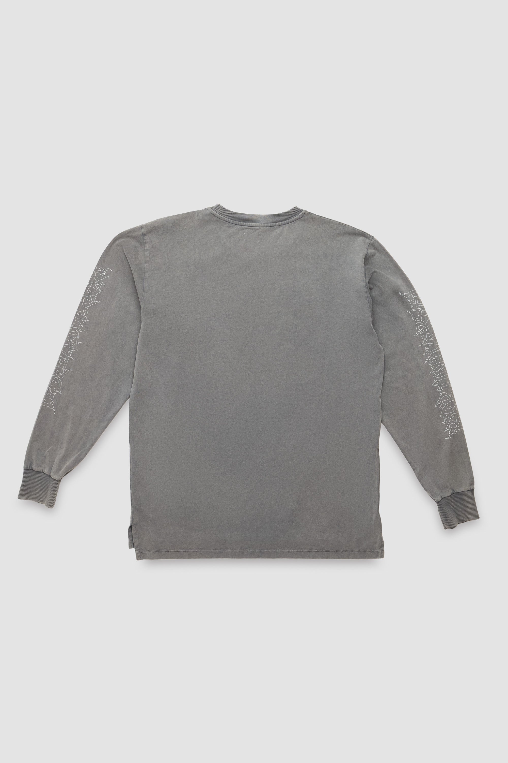 long sleeve t-shirt cuffs fade out wash printed