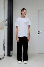 short sleeve t-shirt logo white